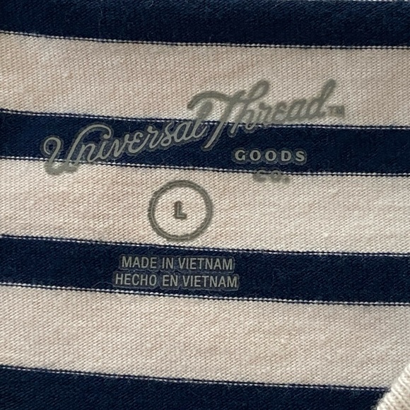 Universal Thread Navy and Cream Striped Long Sleeve Maxi Dress Size Large - Picture 4 of 11